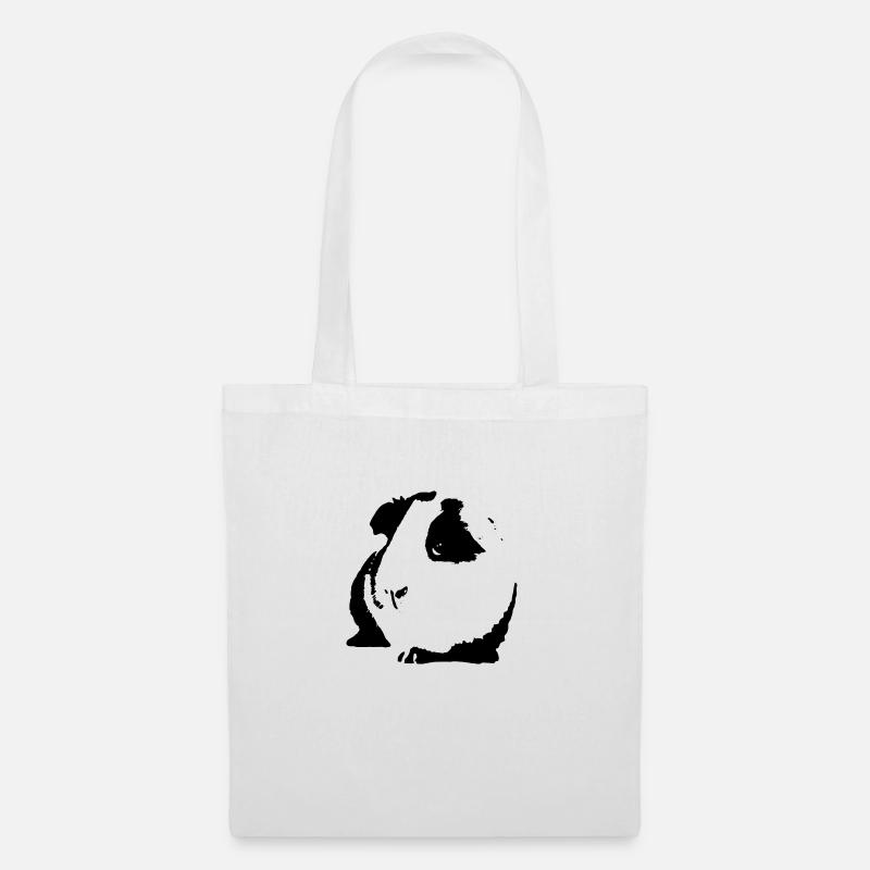 hamster Cochon d'inde Noir blanc - Sac en tissu - blanc