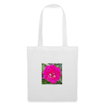 Rosa Rosenblüte - Stoffbeutel - Weiß - Vorne