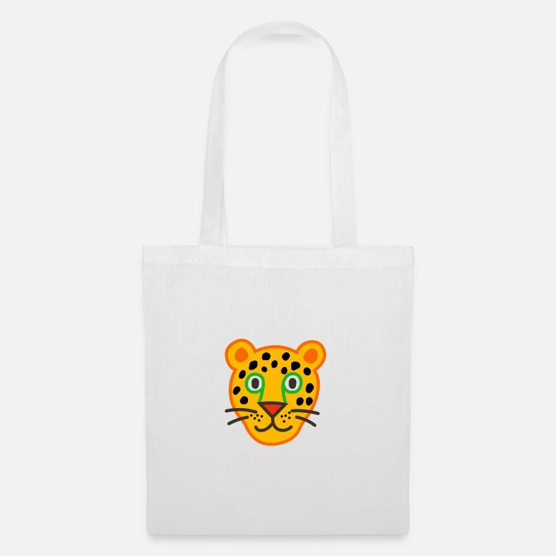 Illustration de visage de léopard mignon - Sac en tissu - blanc