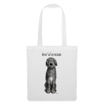Funny Irish Wolfhound - comic - dog - cartoon - Sac en tissu - blanc - Devant