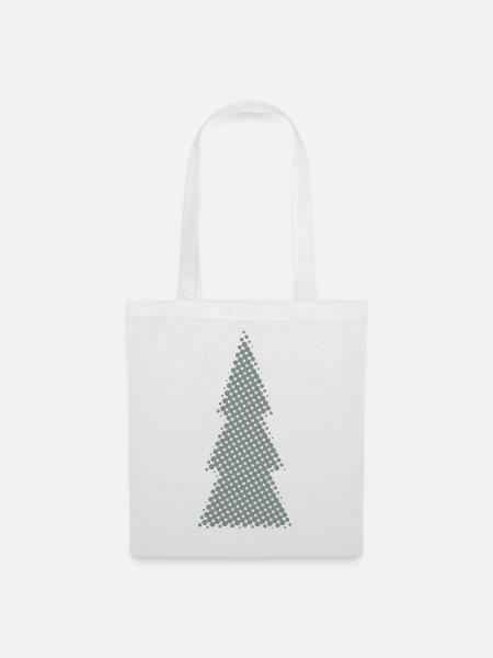 Weihnachtsbaum Pixeldesign tanne - Stoffbeutel - Weiß