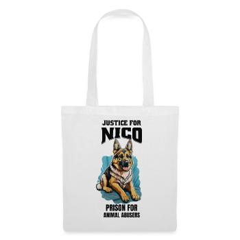Justice pour Nico contre la cruauté envers les animaux - Sac en tissu - blanc - Devant