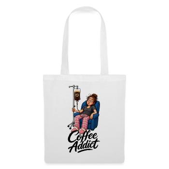 Coffee Addict Kaffeesüchtig - Stoffbeutel - Weiß - Vorne