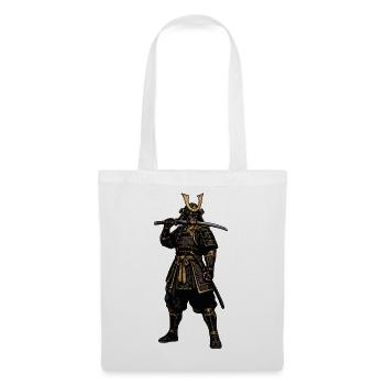 Samurai-Krieger in goldener Rüstung - Stoffbeutel - Weiß - Vorne