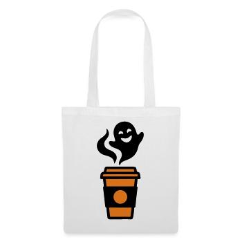 Kaffeebecher Geist Halloween Logo - Stoffbeutel - Weiß - Vorne