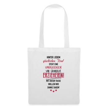 Erzieherin Tasse - Stoffbeutel - Weiß - Vorne