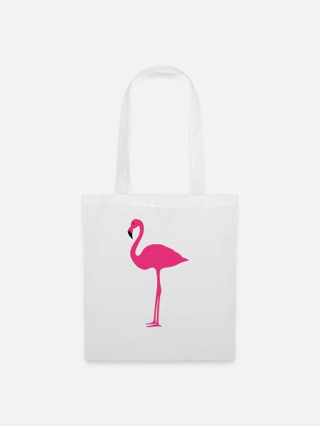 Flamingo 2farbig - Stoffbeutel - Weiß