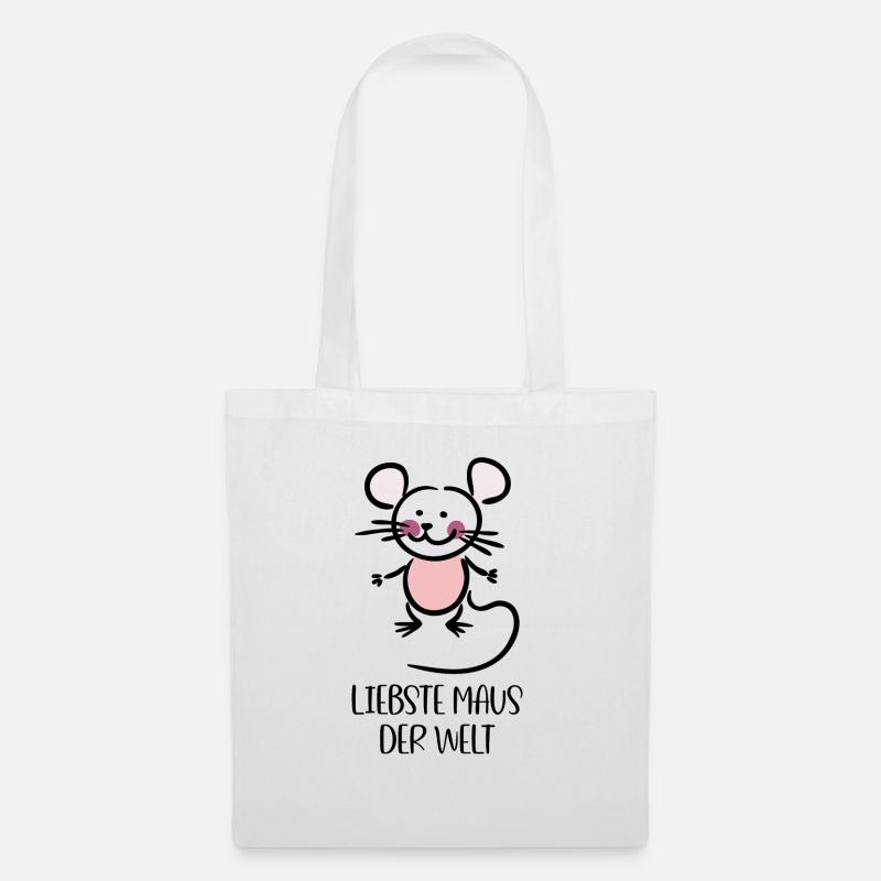 Maus - Stoffbeutel - Weiß
