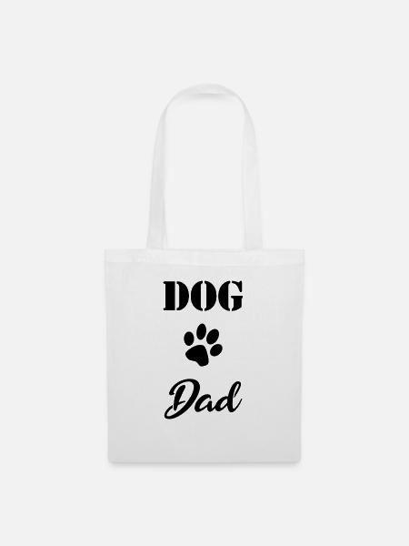 Dog Dad Geschenk black - Stoffbeutel - Weiß