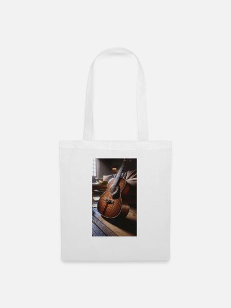 Akustische Gitarre - Stoffbeutel - Weiß