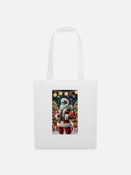 Weihnachtsmann - Stoffbeutel - Weiß