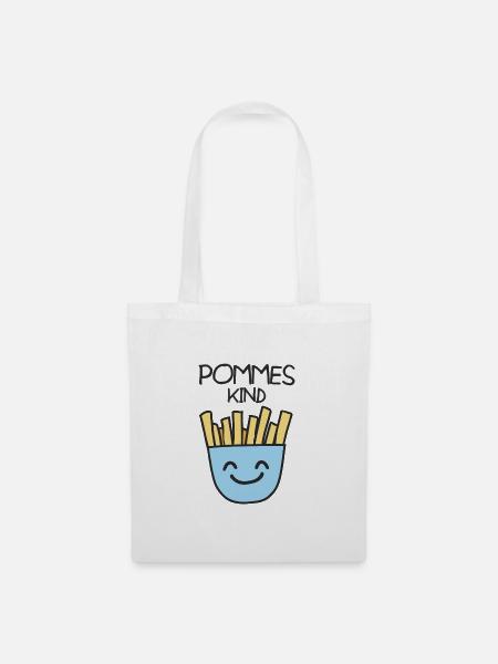 Pommes-Kind - aus liebe zu Fritten - Stoffbeutel - Weiß