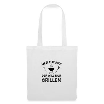 Grill Grillen Sprüche Witze - Stoffbeutel - Weiß - Vorne