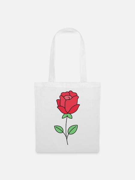 Rose Rosen - Stoffbeutel - Weiß