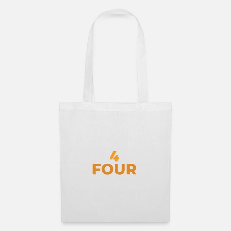 NUMMER 4 DESIGN- UND TYPOGRAFIE-BUCHSTABEN - Stoffbeutel - Weiß