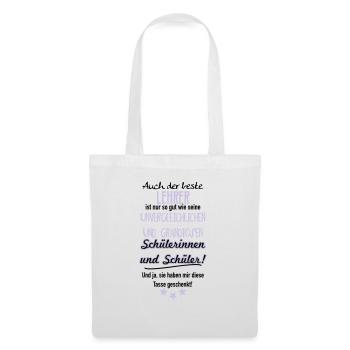 Bester Lehrer Tasse - Stoffbeutel - Weiß - Vorne