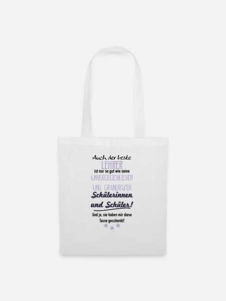 Bester Lehrer Tasse - Stoffbeutel - Weiß