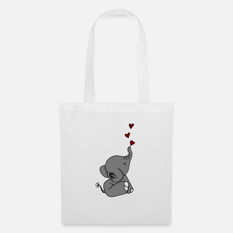 LITTLE ELEPHANT LOVE - Stoffbeutel - Weiß