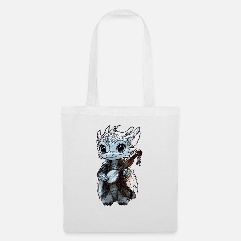 Bard Ice drakonisches Charakter-RPG Dragonborn - Stoffbeutel - Weiß