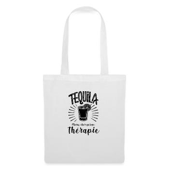 tequila moins cher qu'une thérapie - Sac en tissu - blanc - Devant