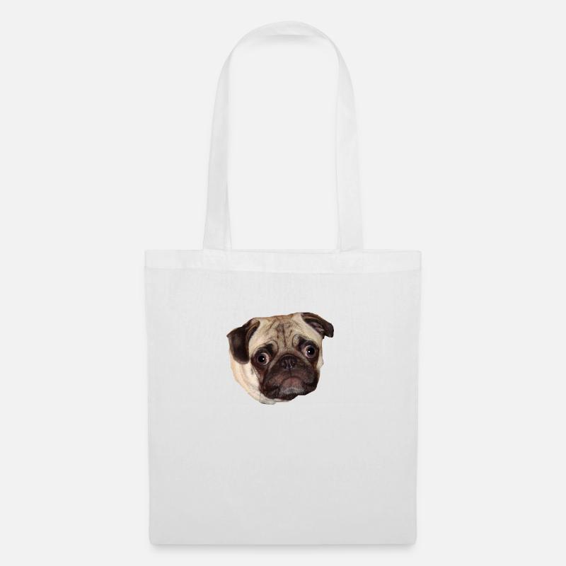 Pug - Stoffbeutel - Weiß