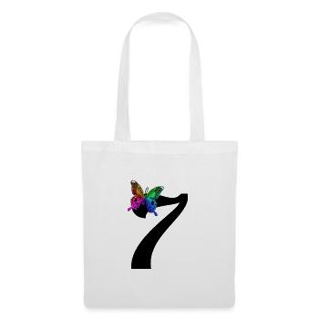 7 Anniversaire Fille 7 Ans Papillon Coloré - Sac en tissu - blanc - Devant