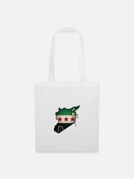 flagge syrien - syrien map - Stoffbeutel - Weiß