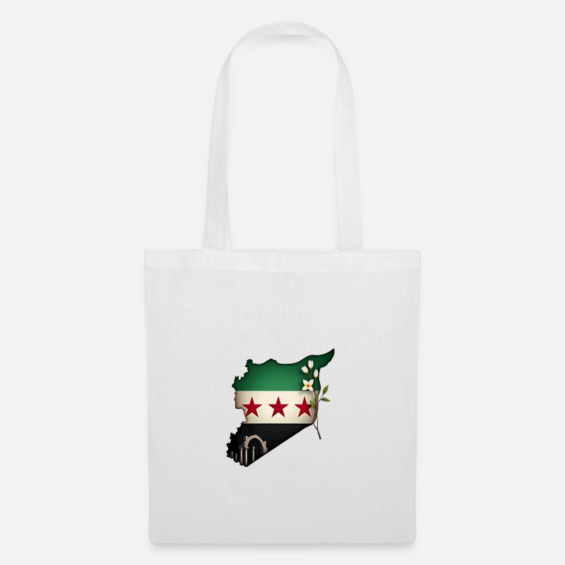 flagge syrien - syrien map - Stoffbeutel - Weiß