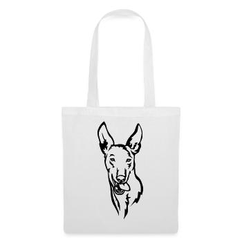 Tête Podenco - Sac en tissu - blanc - Devant