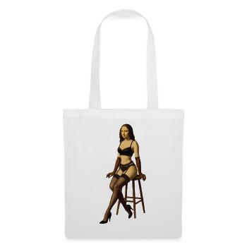 Pin-up de la Joconde (Mona Lisa) - Sac en tissu - blanc - Devant