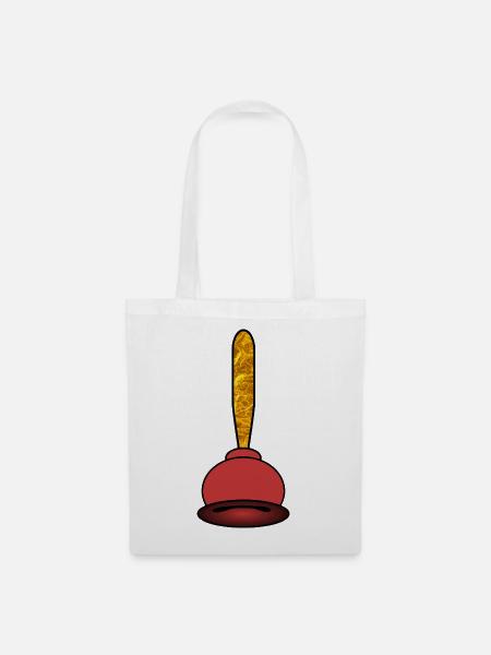 Goldene Saugglocke Klempner - Stoffbeutel - Weiß