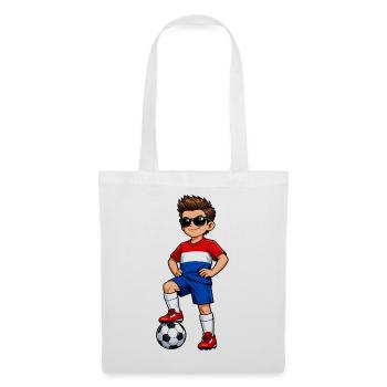 Football, Boy Fan des Pays-Bas, drapeau néerlandais - Sac en tissu - blanc - Devant