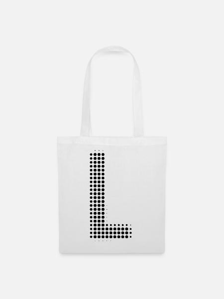 Buchstabe L – Punktmuster Initial Design - Stoffbeutel - Weiß