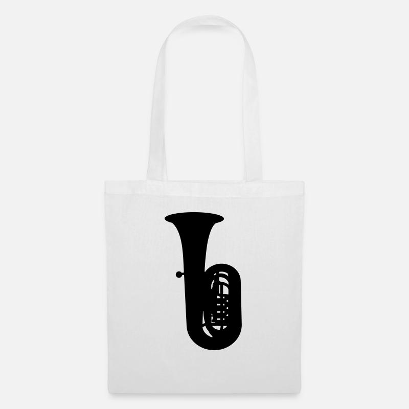 Tuba Silhouette - Stoffbeutel - Weiß