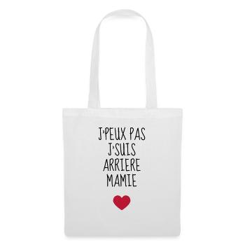 Arrière Mamie / Mamy / Grand Mère / Famille - Sac en tissu - blanc - Devant