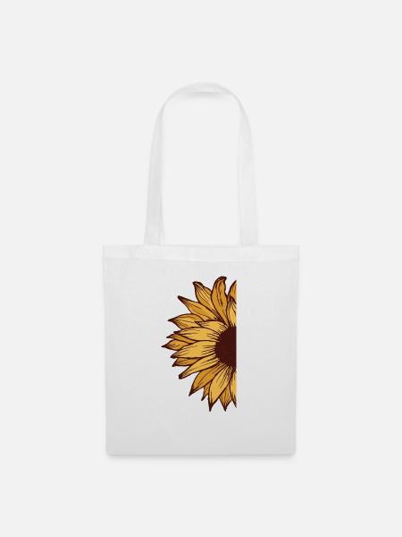 Süße halbe sonnenblume - Stoffbeutel - Weiß