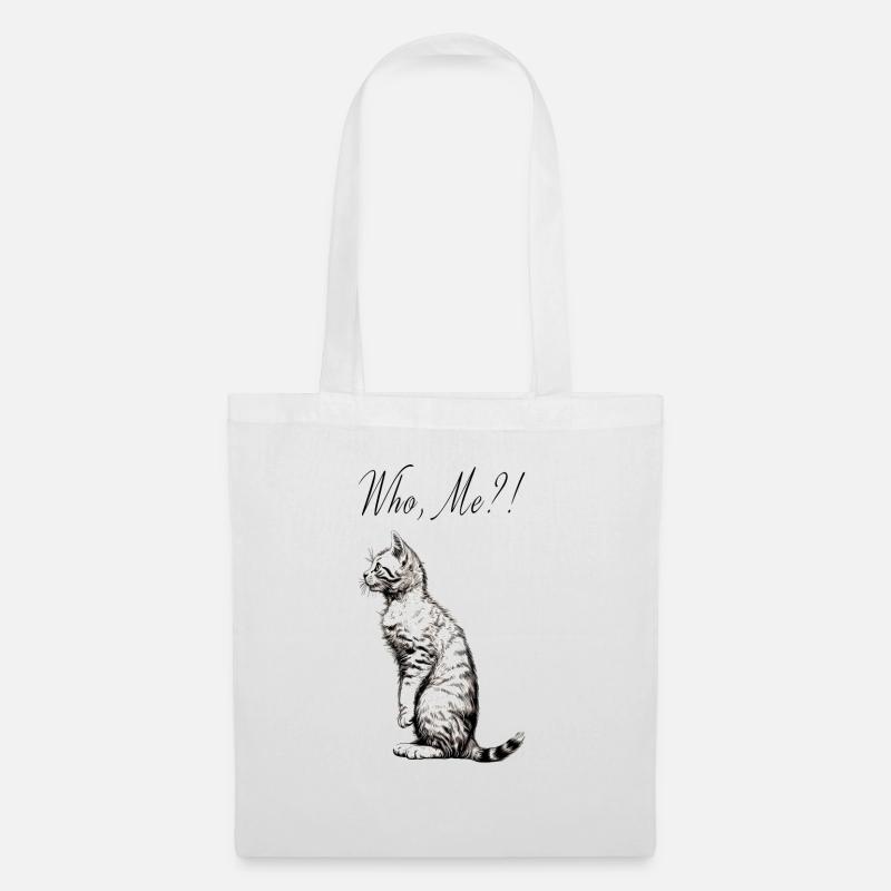 Katze, die mich - Stoffbeutel - Weiß
