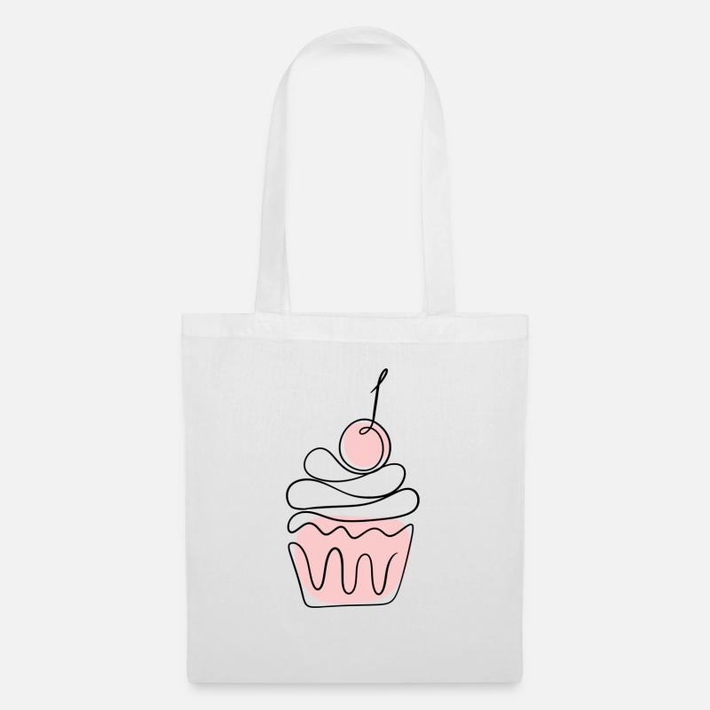 Cupcake - LineArt - Stoffbeutel - Weiß