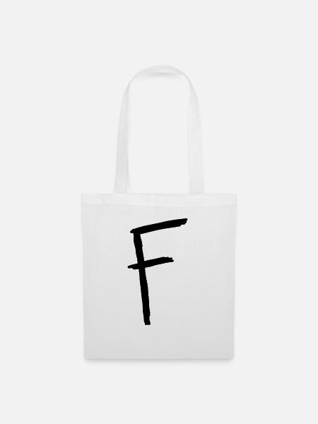 Buchstaben F - Stoffbeutel - Weiß
