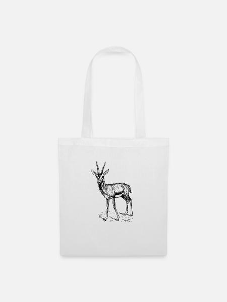 antilope antelope impala hartebeest kudu oryx papa - Stoffbeutel - Weiß