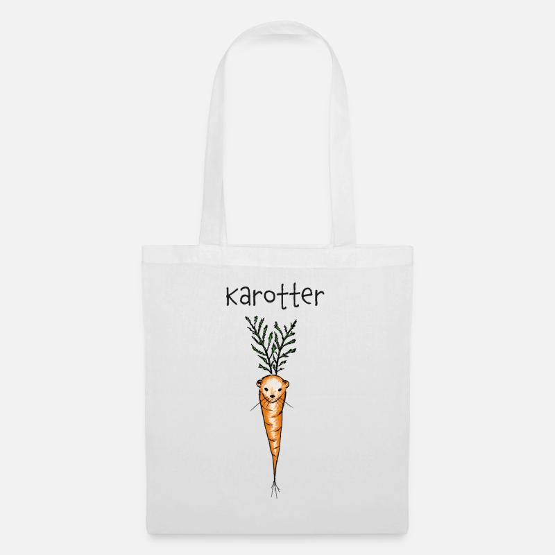 Karotter - Otter, Karotte - Stoffbeutel - Weiß