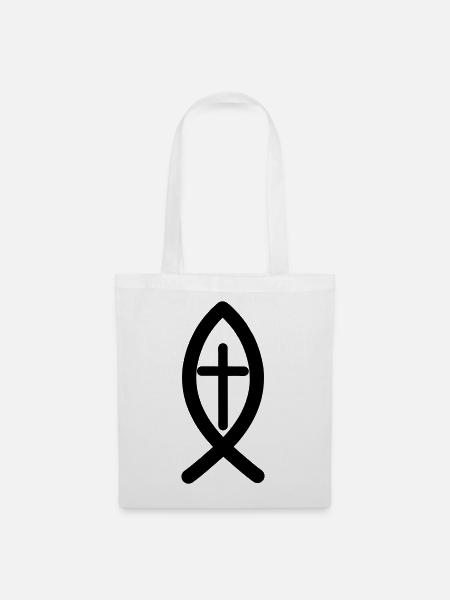 Jesus-Symbol - Stoffbeutel - Weiß