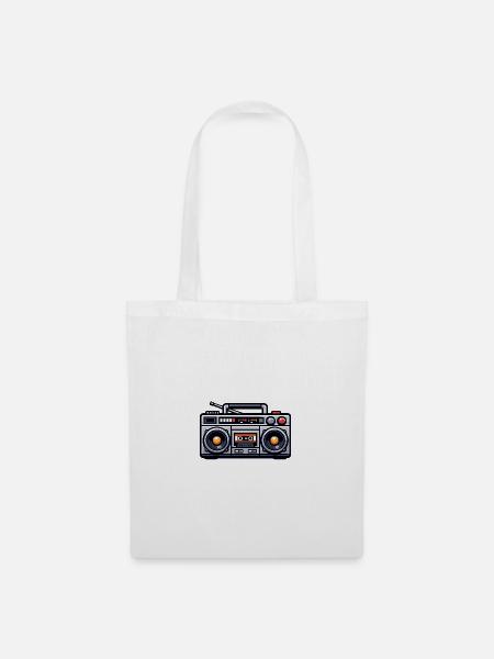 Retro Boombox Illustration - Stoffbeutel - Weiß