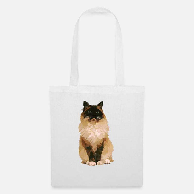 Ragdoll-Katze 1 - Stoffbeutel - Weiß