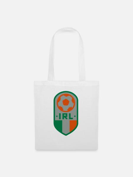 Irland Fußball Abzeichen - Stoffbeutel - Weiß