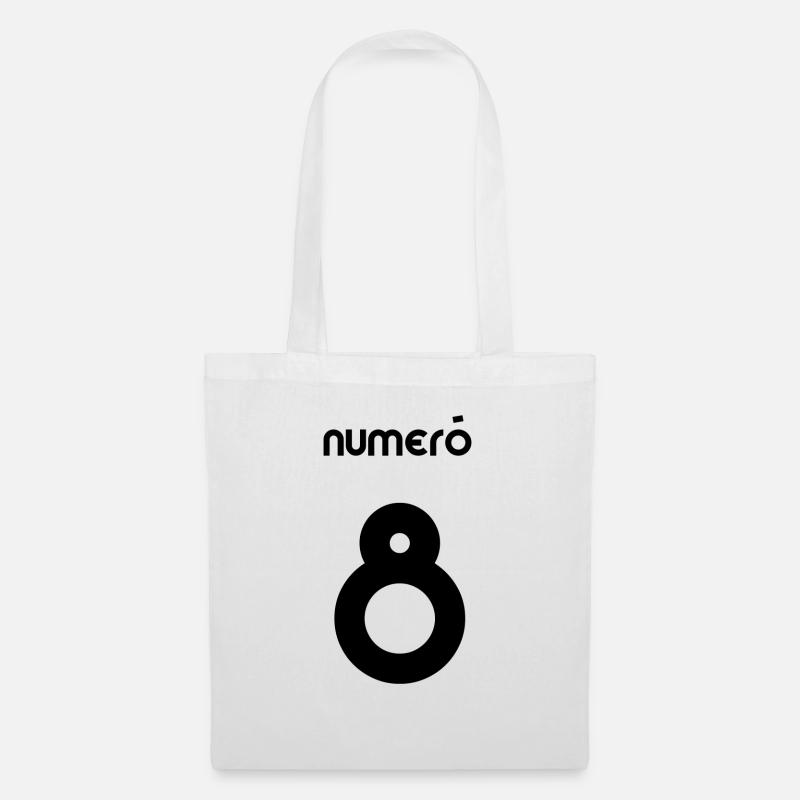 numeró 08 - Nummer 8 - Stoffbeutel - Weiß