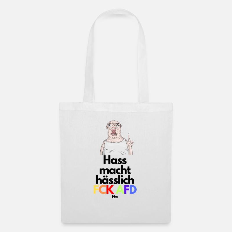 HASS macht HÄSSLICH - Stoffbeutel - Weiß