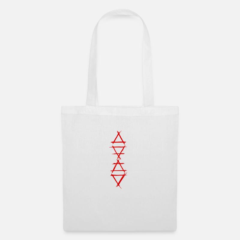 Element Symbol 4 Elemente Rot - Stoffbeutel - Weiß