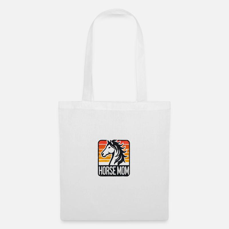 Horse Mom Design - For Equestrian Enthusiasts - Stoffbeutel - Weiß