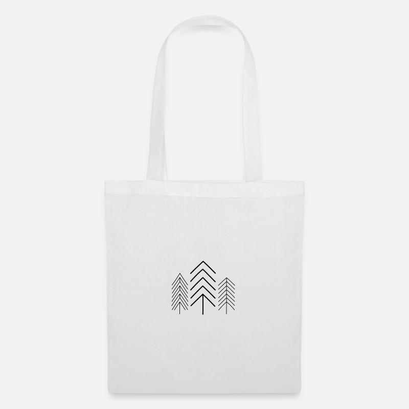 3 arbres dessinés simplement - Sac en tissu - blanc